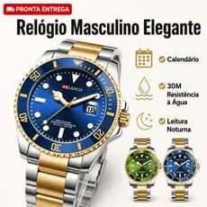 Relógio Masculino Social de Quartzo com Calendário Lupa 30M Resistente à Água Luminoso Casual Presente para Homem