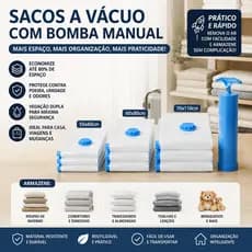 Kit 5 Saco a Vácuo Organizador Para Roupas Edredons com ou sem Bomba Tamanhos 50x60 60x80 70x110