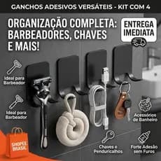 kit 4 Suporte Para Parelho De Barbear Lamina Gillette Gilete Prestobarba Em Aço Inox Fita 3M