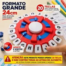Jogo Stop Caça Palavras Tapple Responda Rápido 10 segundos Português 24cm Versão Grande