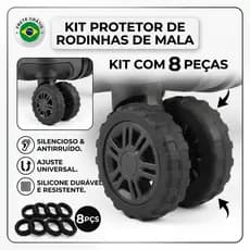 Kit 8 Protetor de Rodas de Bagagem Silicone Manga de Rodízio Silencioso Universal Para Rodas de Mala Viagem