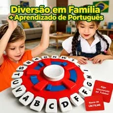 Jogo de Tabuleiro Tapple, Stop que Trava Letras com Temporizador GRANDE 24cm, Versão em Português