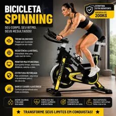 Bicicleta Spinning Profissional Ergométrica Silenciosa Bike Indoor Suporta até 200kg Treino Fitness Para Casa