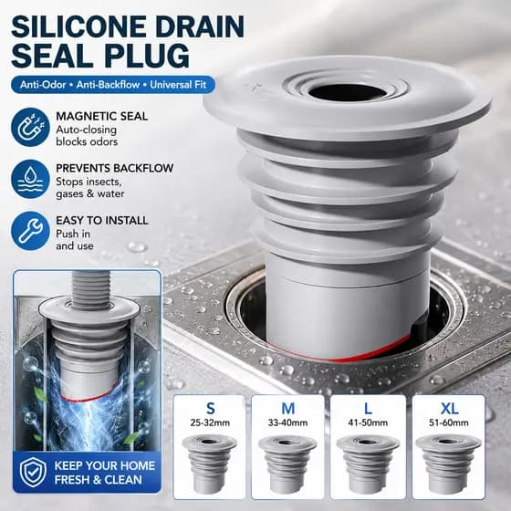 Plugue De Vedação De Mangueira De Drenagem De Silicone Anti Odor Tampa Magnética Piso Máquina De Lavar Rolha De Tubo De
