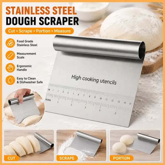 Raspador De Massa De Aço Inoxidável , Cortador De Pastelaria , Bancada De Cozinha , Ferramenta De Cozimento Para Pão , B