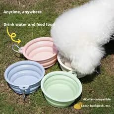 Comedouro para pets, dobrável e portátil, tigela para pets ao ar livre