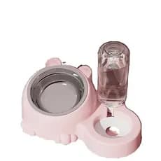 Comedouro para pets, design inclinado, tigela dupla para pets ecológica e durável,