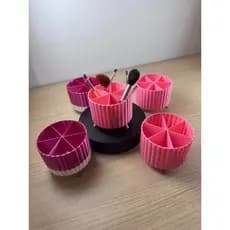 Organizador de Maquiagem Porta Pincéis e Cosméticos Rosa