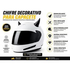 Chifre Decorativo para Capacete Moto | Acessório Personalizado Universal com Fita dupla face Capacete Motociclista