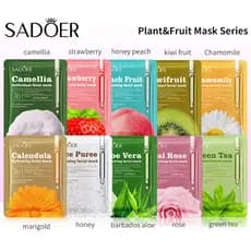 [Máscara de frutas de flores] 10 peças máscara de frutas de flores de plantas Máscara Facial Máscara hidratante