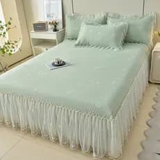 Verão 3D Tridimensional Ice Peas Mat Saia de cama Conjunto de três peças Cool Feeling Ice Jacquard Mat Ar condicionado C