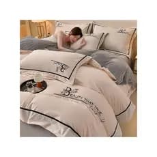 Casa bens alto grama peso bebê velo bordado conjunto de quatro peças inverno grosso velo cama