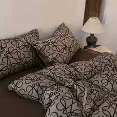 Casa coisas boas deus cor algodão conjunto de quatro peças criativo abstrato puro algodão colcha capa cama b & b estilo