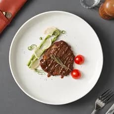 High-End simples branco 10-Polegada bife prato de jantar cerâmica influenciador criativo estilo ocidental redondo prato