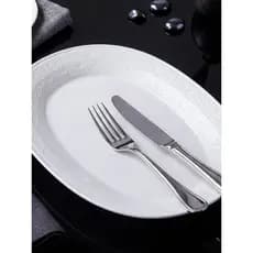 Placa de peixe Oval de cerâmica branca pura doméstica 2026 novo estilo talheres High-End sentimento 12-Polegada prato de