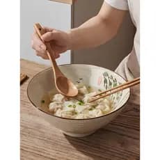 Retro estilo japonês tigela de macarrão cerâmica casa Underglaze cor grande capacidade Ramen tigela talheres tigela sopa
