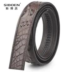 Cinto de couro de crocodilo corpo masculino couro genuíno High-End cinto masculino fivela automática cinto tira sem cabe