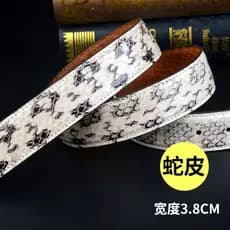 Cinto de pele de cobra cinto de couro masculino fivela suave cinto masculino versão coreana na moda único All-Ma