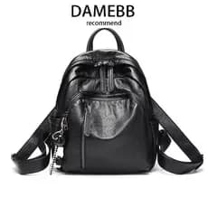 DAMEBB Mochila Feminina Versão Coreana Moda Estudante Couro Macio Simples Na Moda Lazer Viagem Pequena Mochila