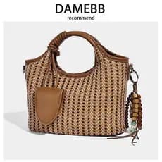 DAMEBB Retro Commuter 2026 Novo Estilo Bolsa de Ombro Cesta de Vegetais Bolsa Estilo Tecido Casual All-Match Senhoras Bo