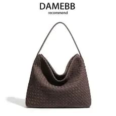 DAMEBB Retro Premium Fosco Bolsa Tecido à Mão Cross-Body Tote Bag Commuter Grande Capacidade Um Ombro