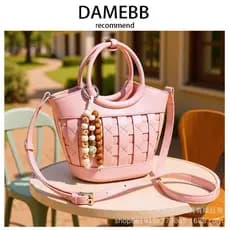 DAMEBB Retro Tecido 2026 Nicho Balde Bolsa Outono Novo Estilo Cesta de Vegetais Elegante All-Match Bolsa de Ombro Portát