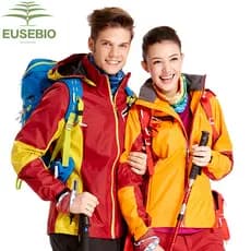 EUSEBIO primavera outono ao ar livre das mulheres dos homens impermeável respirável jaqueta de camada única estilo casal