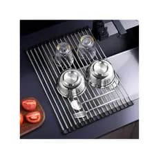 Rack De Secagem De Pratos Para Pia De Cozinha De Silicone Retrátil Dobrável