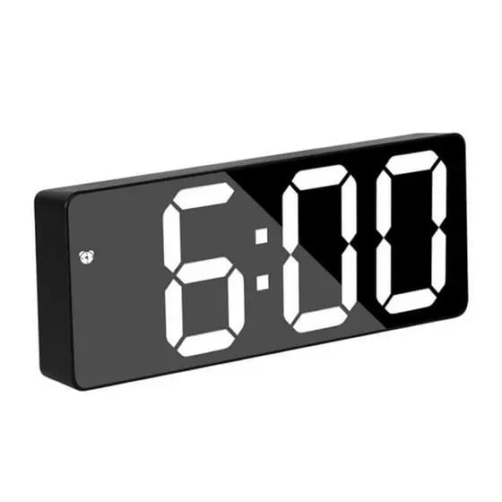 Espelho Despertador Digital Mesa CSnooze Noite LED Relógios