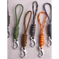 Chaveiro trançado paracord curto fivela de suspensão rápida fivela de aço inoxidável + 7 núcleos paracord