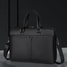 2025 novo estilo maleta de negócios grande capacidade bolsa mensageiro masculina preto bolsa de computador Commuter bols