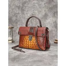 Retro couro genuíno bolsa feminina saco do mensageiro feminino primeira camada de couro de meia-idade mãe bolsa feminina