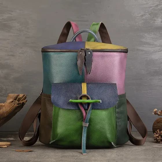 Mochila de couro genuíno feminina 2026 novo estilo moda couro macio senhoras mochila All-Match primeira camada de couro