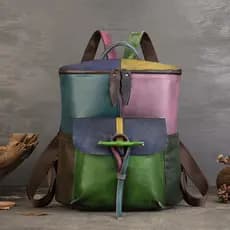 Mochila de couro genuíno feminina 2026 novo estilo moda couro macio senhoras mochila All-Match primeira camada de couro