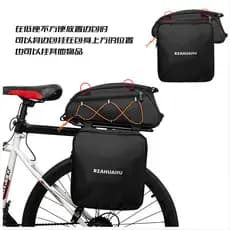 Bolsa de prateleira traseira três em um para Mountain Bike, bolsa de barriga à prova d'água, equipamento de grande capac