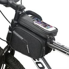 Bolsa de feixe dianteiro para Mountain Bike, bolsa para celular, tubo superior, à prova d'água, acessórios para equipame