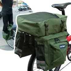 Chuanzang mochila de lona para ciclismo, bolsa de ciclismo de longa distância, bolsa dupla face para quadro traseiro de