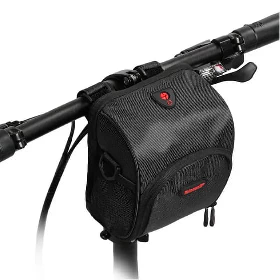 Rhino bolsa com alça frontal para bicicleta, bolsa frontal multifuncional de ombro à prova d'água para guidão, bolsa par