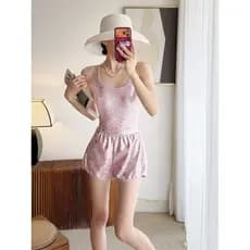 2026 novo estilo doce estilingue maiô de corrida de uma peça feminino dos desenhos animados impresso dourado High-End ba