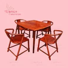 Conjunto de cadeira de mesa de jacarandá birmanês grande fruta vermelho sândalo varanda cadeira de mesa conjunto de 5 pe