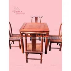 Burmanês jacarandá Xiuxian grande fruta vermelho sândalo mesa quadrada clássica móveis de mogno tabuleiro de xadrez Ming