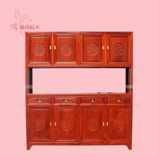 Grande fruta vermelho sândalo madeira maciça armário lateral de jantar estilo chinês mogno antigo armário mianmar jacara