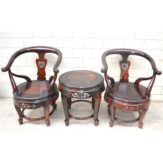 Cross Toe Dalbergia Rosewood Horn Chair Laos Preto Rosewood Horn Chair Cadeira Preta Ramo Cadeira de Lazer Cadeira de Ja