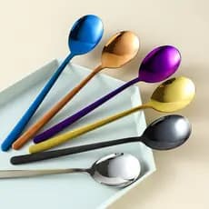 Estilo coreano 304 colher de aço inoxidável influenciador criativo bonito adulto estudante doméstico comer colher sopa a