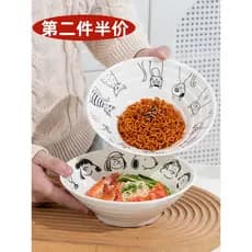 Ins Ramen tigela de cerâmica tigela de macarrão instantâneo doméstico japonês talheres salada chapéu sopa macarrão tigel