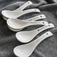 Dez peças criativo zakka estilo nórdico doméstico cerâmica pequena colher de sopa colher de arroz colher