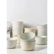 Ins bonito estilo creme utensílios de mesa cerâmica do agregado familiar 2023 novo estilo tigela arroz comer tigela sopa