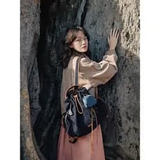 2026 novo estilo mochila feminina grande capacidade Commuter computador mochila leve viagem cordão lona estudante univer