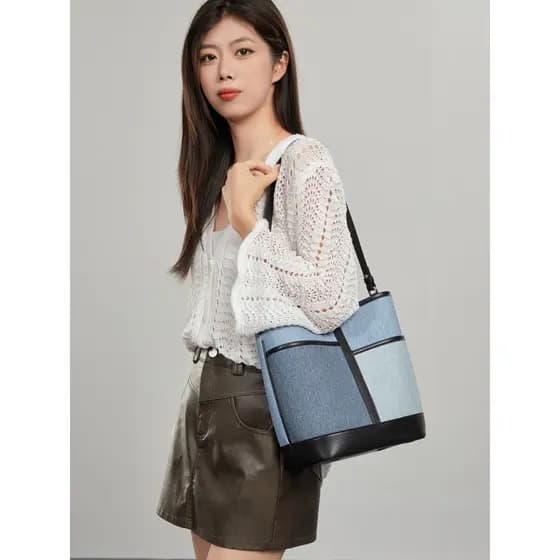 Nicho Retro balde saco feminino 2026 novo estilo High-End Tote bolsa de ombro senhoras grande capacidade Commuter saco d