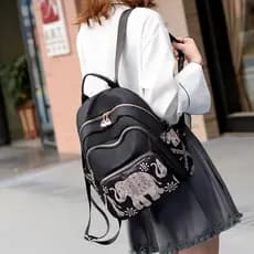 Moda mochila feminina tecido 20255 novo estilo à prova dwaterproof água náilon Oxford pano saco de escola All-Match senh